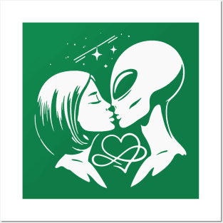 Alien Kissing Human Posters and Art